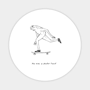 Skater toad (B&W) Magnet